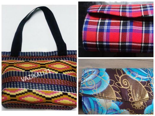 Some of the selections of African inspired weekenders and clutch bags Vazikali21 offer.