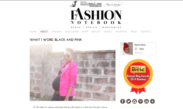 Nancie Mwai's blog, The Fashion Notebook